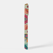 Lebendiges Boho-Paisley hellgrünes Blumenmuster iPhone 15 Hülle (Rechte Seite)