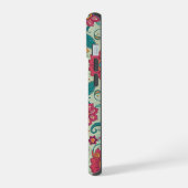 Lebendiges Boho-Paisley hellgrünes Blumenmuster   iPhone 15 Hülle (Linke Seite)