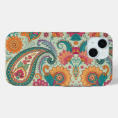 Lebendiges Boho-Paisley-Muster in hellgrünem Blume Case-Mate iPhone Hülle (Rückseite (Horizontal))