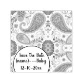 Lebendiges Boho-Paisley-Weiß-Blumenmuster Permastempel (Design)