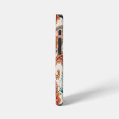 Lebendiges Boho-Paisley weißes Blumenmuster iPhone Hülle (Linke Seite)