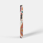 Lebendiges Boho-Paisley weißes Blumenmuster iPhone Hülle (Rechte Seite)