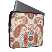 Lebendiges Boho-Paisley weißes Blumenmuster  Laptopschutzhülle (Vorne Rechts)