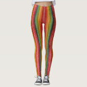 Lebendiges Bonbon-Muster | Lebendiger Regenbogen-J Leggings (Vorderseite)