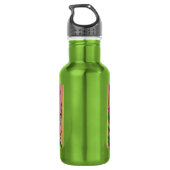 Lebendiges Botanisches Kolibri-Monogramm Edelstahlflasche (Rückseite)