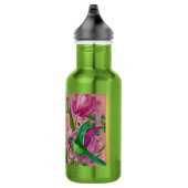 Lebendiges Botanisches Kolibri-Monogramm Edelstahlflasche (Rechts)