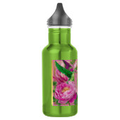 Lebendiges Botanisches Kolibri-Monogramm Edelstahlflasche (Links)
