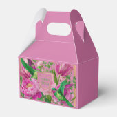 Lebendiges Botanisches Rosa und Grün Geschenkschachtel (Rückseite)