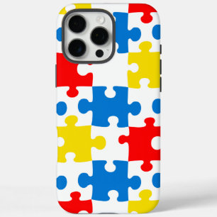 Lebendiges bunter Puzzle-Teil-Muster iPhone 16 Pro Max Hülle