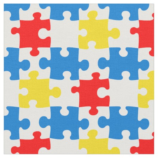 Lebendiges buntes Puzzle-Teil-Muster Stoff (Nahaufnahme)