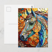 Lebendiges Buntglas Pferd 25 Postkarte (Vorne/Hinten)