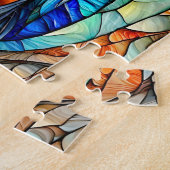 Lebendiges Buntglas-Pferd 25 Puzzle (Seite)