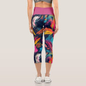 Lebendiges Chaos-Spritz-Graffiti Capri Leggings (Rückseite)