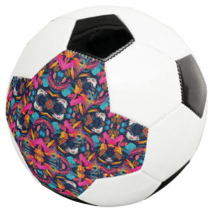 Lebendiges Chaos-Spritz-Graffiti Fußball