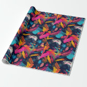 Lebendiges Chaos-Spritz-Graffiti Geschenkpapier (Ungerollt)
