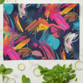 Lebendiges Chaos-Spritz-Graffiti Geschirrtuch (Gefaltet)