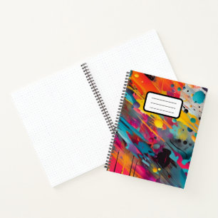 Lebendiges Chaos-Spritz-Graffiti Notizblock