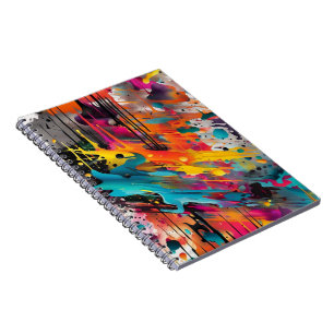 Lebendiges Chaos-Spritz-Graffiti Notizblock