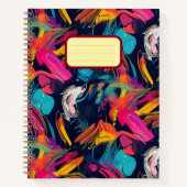 Lebendiges Chaos-Spritz-Graffiti Notizblock (Vorderseite)