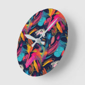 Lebendiges Chaos-Spritz-Graffiti Runde Wanduhr (Winkel)
