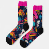 Lebendiges Chaos-Spritz-Graffiti Socken (Linkes Detail)
