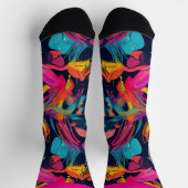 Lebendiges Chaos-Spritz-Graffiti Socken (Oben)