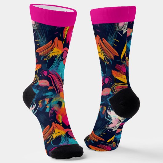 Lebendiges Chaos-Spritz-Graffiti Socken (Gewinkelt)