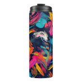 Lebendiges Chaos-Spritz-Graffiti Thermosbecher (Vorderseite)