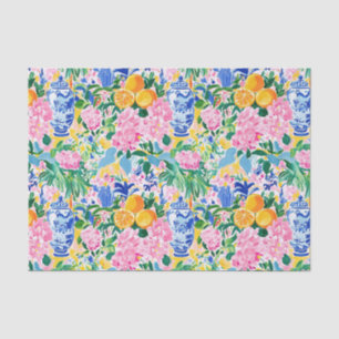 Lebendiges Chinoiserie-Muster Seidenpapier