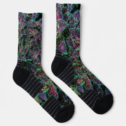 Lebendiges Coleus-Blattmuster. Socken (Rechts)