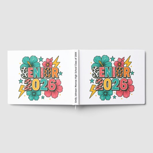 Lebendiges Design für die Abschlussfeier Gästebuch (Voll)