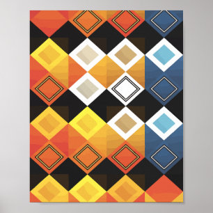 Lebendiges Diamantgittermuster Poster