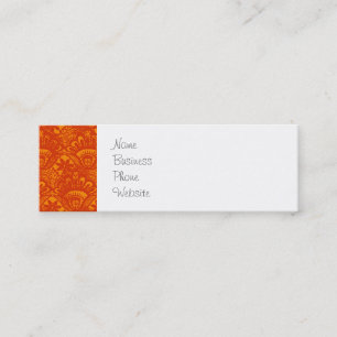 Lebendiges Elegantes Orange Damast Spitze Mädchenh Mini Visitenkarte