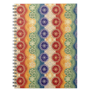 Lebendiges Energie-Chakra-Mandala-Designmuster-Kun Notizblock