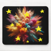 Lebendiges Farb-Pulver-Burst mit hellem gelben Ste Mousepad (Vorne)