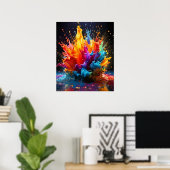 Lebendiges Farb-Spritzer-Explosion-Kunstposter Poster (Heimbüro)