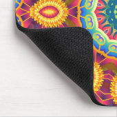 Lebendiges farbenfrohes abstraktes Blumenmandala Mousepad (Ecke)