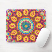 Lebendiges farbenfrohes abstraktes Blumenmandala Mousepad (Mit Mouse)