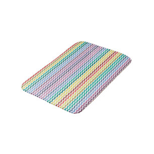 Lebendiges farbenfrohes Zick-Zack-Design - Bademat Badematte