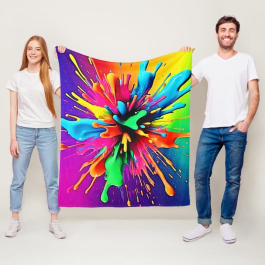 Lebendiges Farbexplosions-Design Fleecedecke (Beispiel)