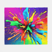 Lebendiges Farbexplosions-Design Fleecedecke (Vorderseite (Horizontal))