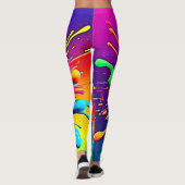 Lebendiges Farbexplosions-Design Leggings (Rückseite)