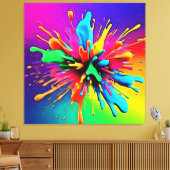 Lebendiges Farbexplosions-Design Leinwanddruck (Insitu (Wohnzimmer))