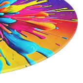 Lebendiges Farbexplosions-Design Schneidebrett (Ecke)