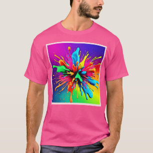 Lebendiges Farbexplosions-Design T-Shirt