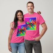 Lebendiges Farbexplosions-Design T-Shirt (Unisex)