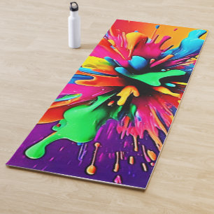 Lebendiges Farbexplosions-Design Yogamatte