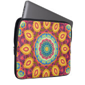 Lebendiges Farbige Abstrakte Blumen-Mandala Laptopschutzhülle (Vorne Rechts)