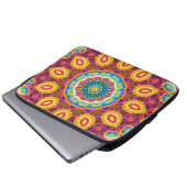 Lebendiges Farbige Abstrakte Blumen-Mandala Laptopschutzhülle (Vorne Knopf)