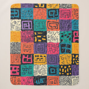 Lebendiges Farbige Boxenmuster Sherpadecke